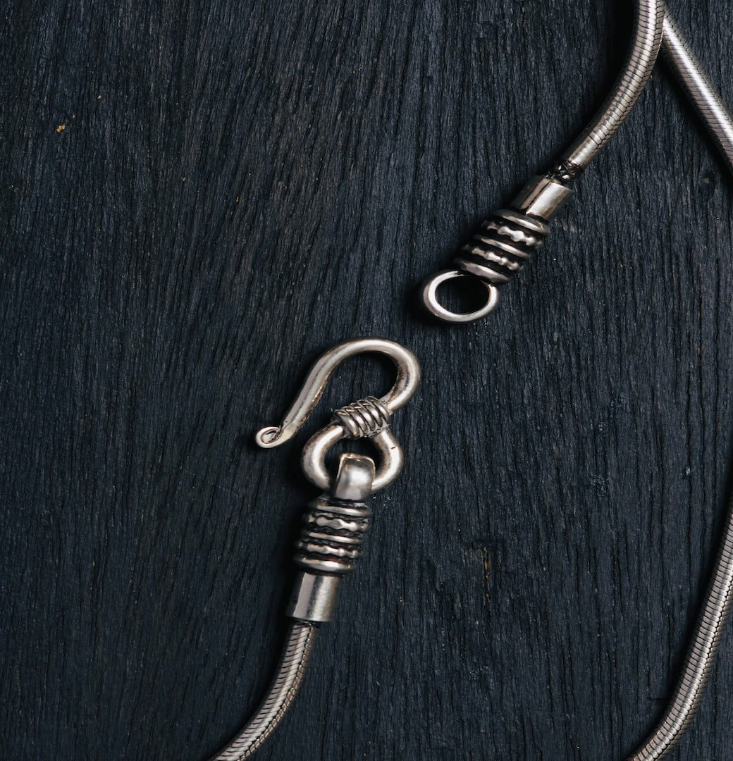 Oxidised Silver Snake Chain(30 Inches)
