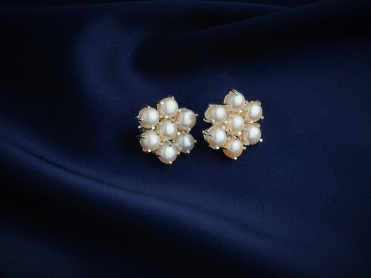 Pearl Flower Silver Studs