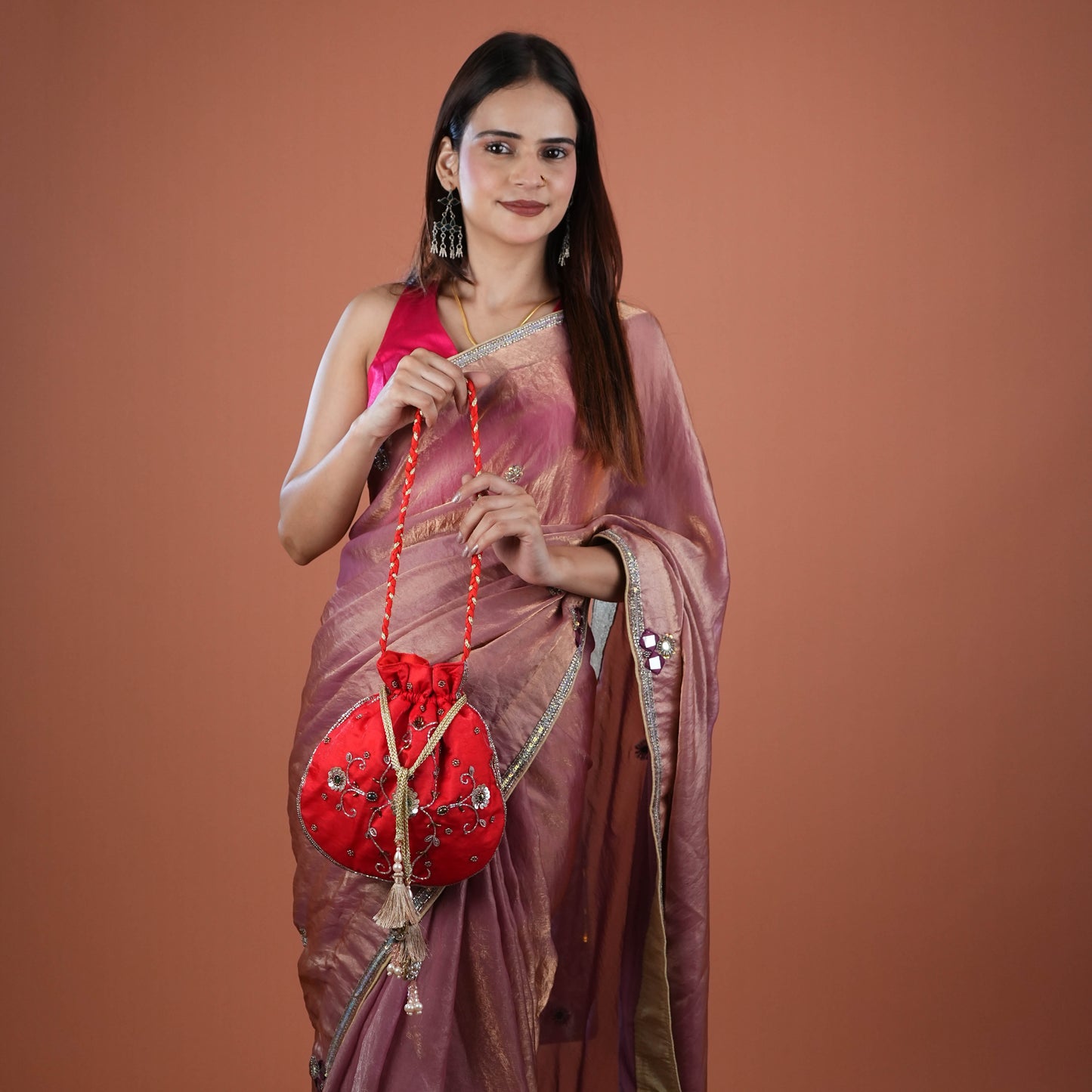 Rangrez Red Hand Embroidered Limited Edition Potli