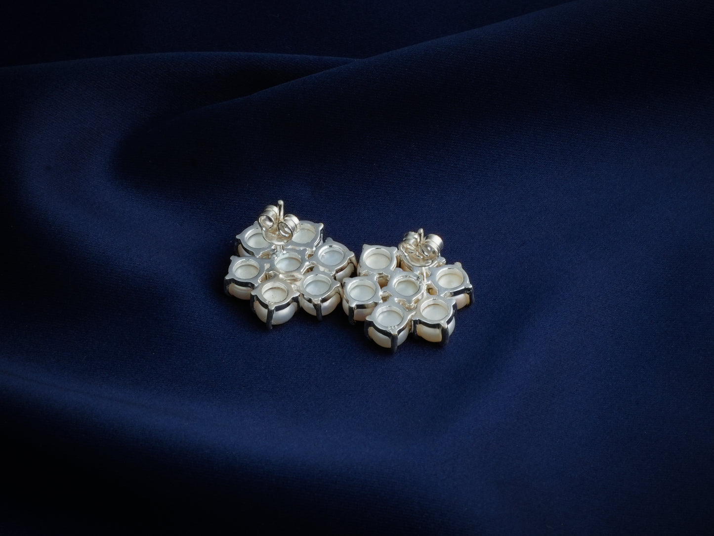 Pearl Flower Silver Studs