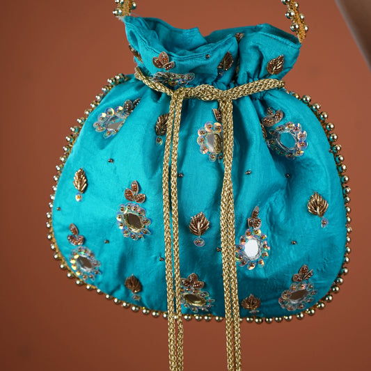 Neela Ambar Hand Embroidered Festive Potli