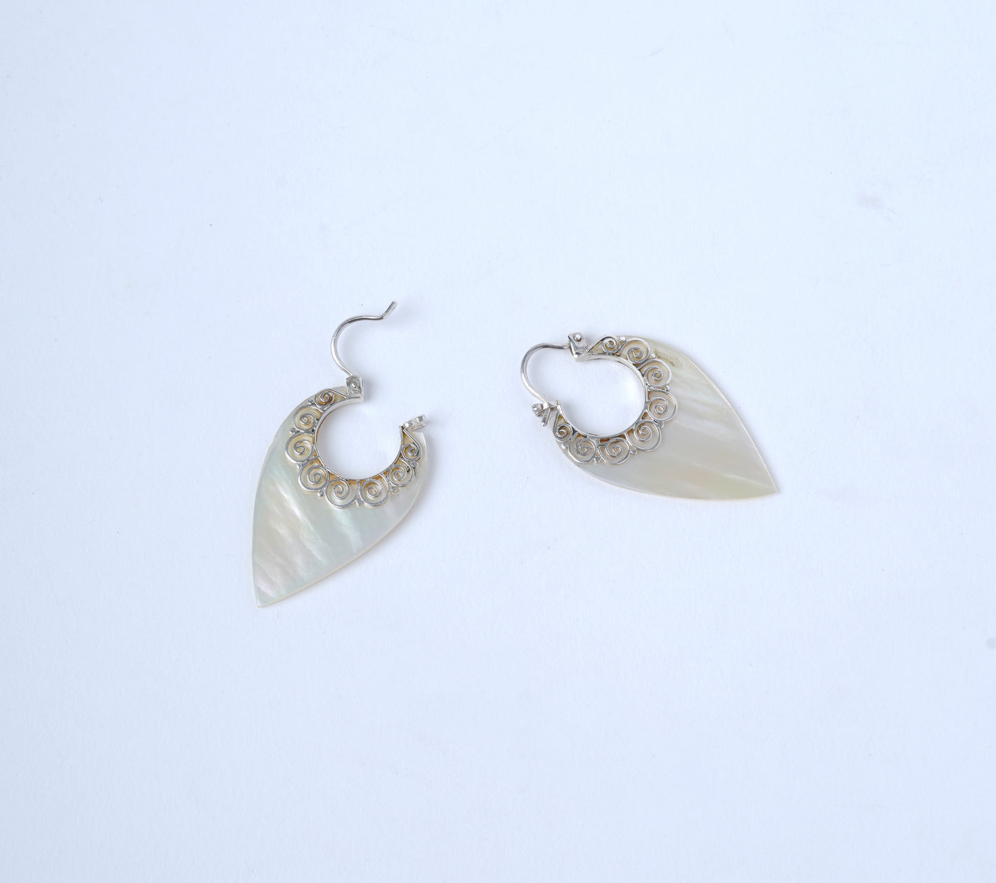 Mother-of-Pearl Drop Hoops