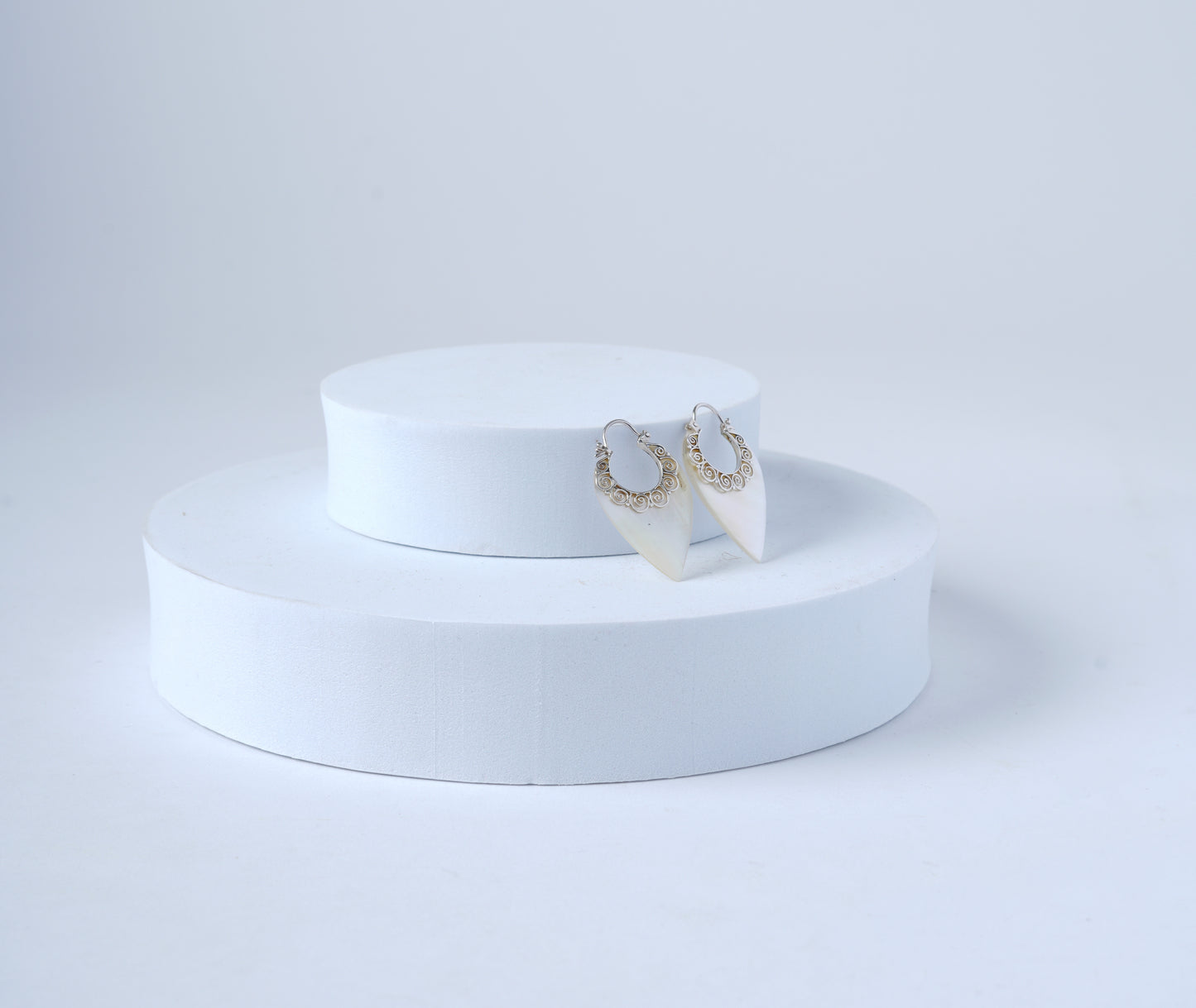 Mother-of-Pearl Drop Hoops