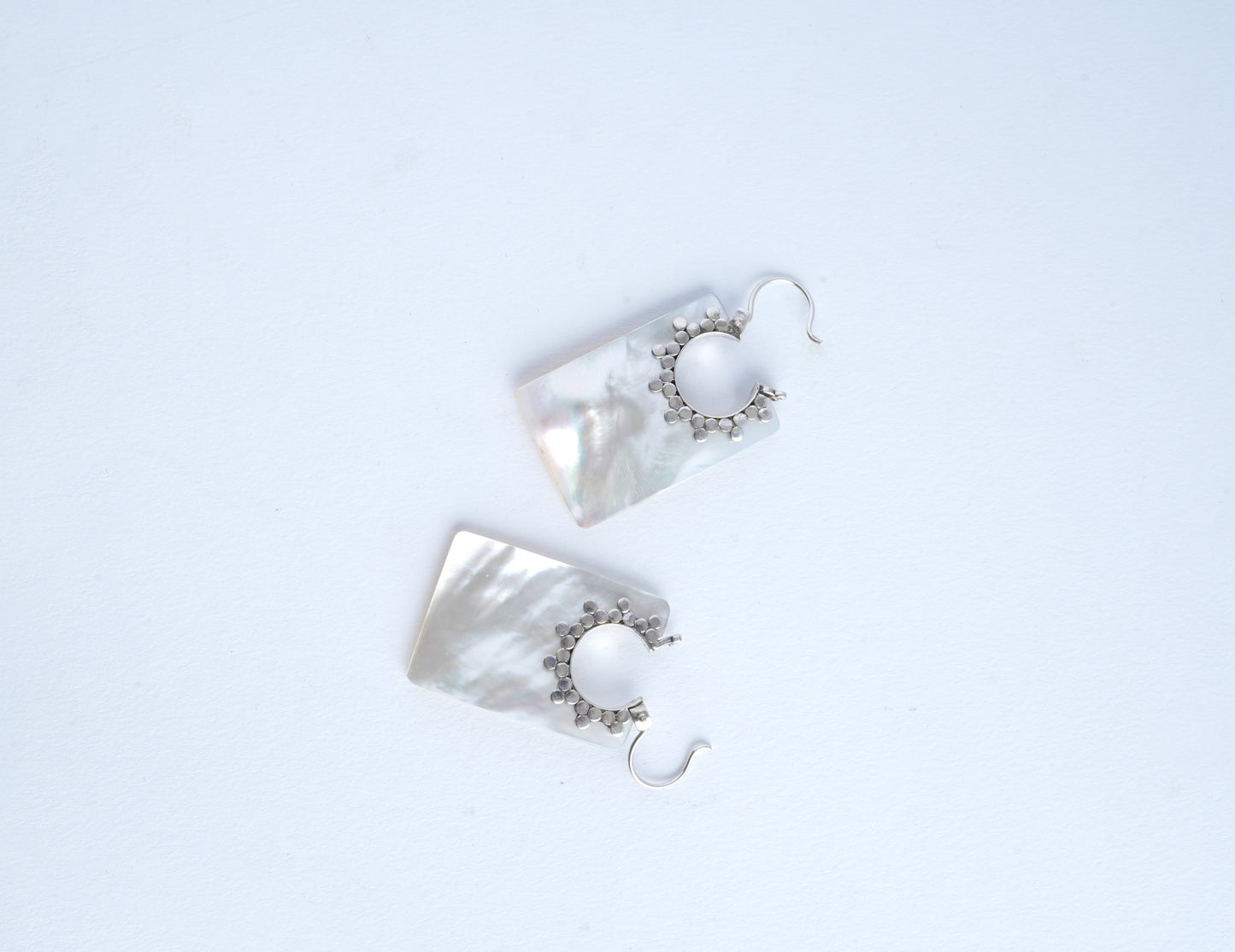 Mother-of-Pearl Rectangle Hoops