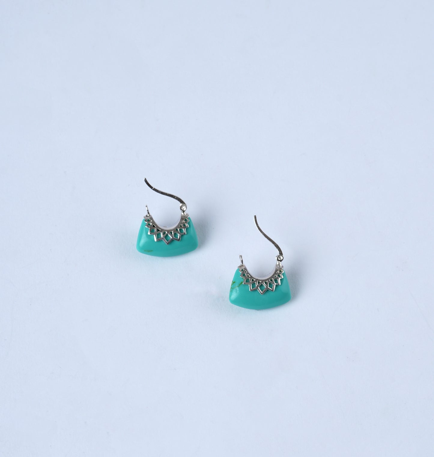 Delicate Floral Hoops in Blue