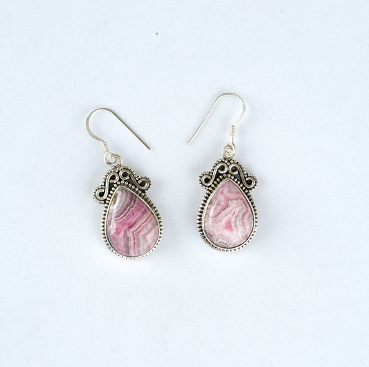 Rhodochrosite Silver Drops