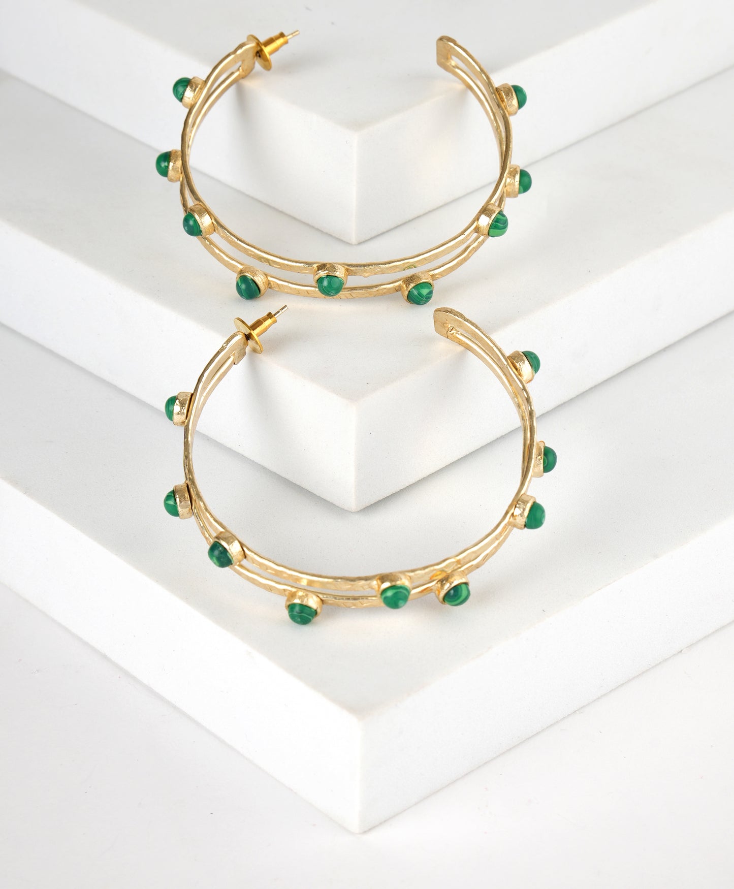 Malachite Choker with Hoops
