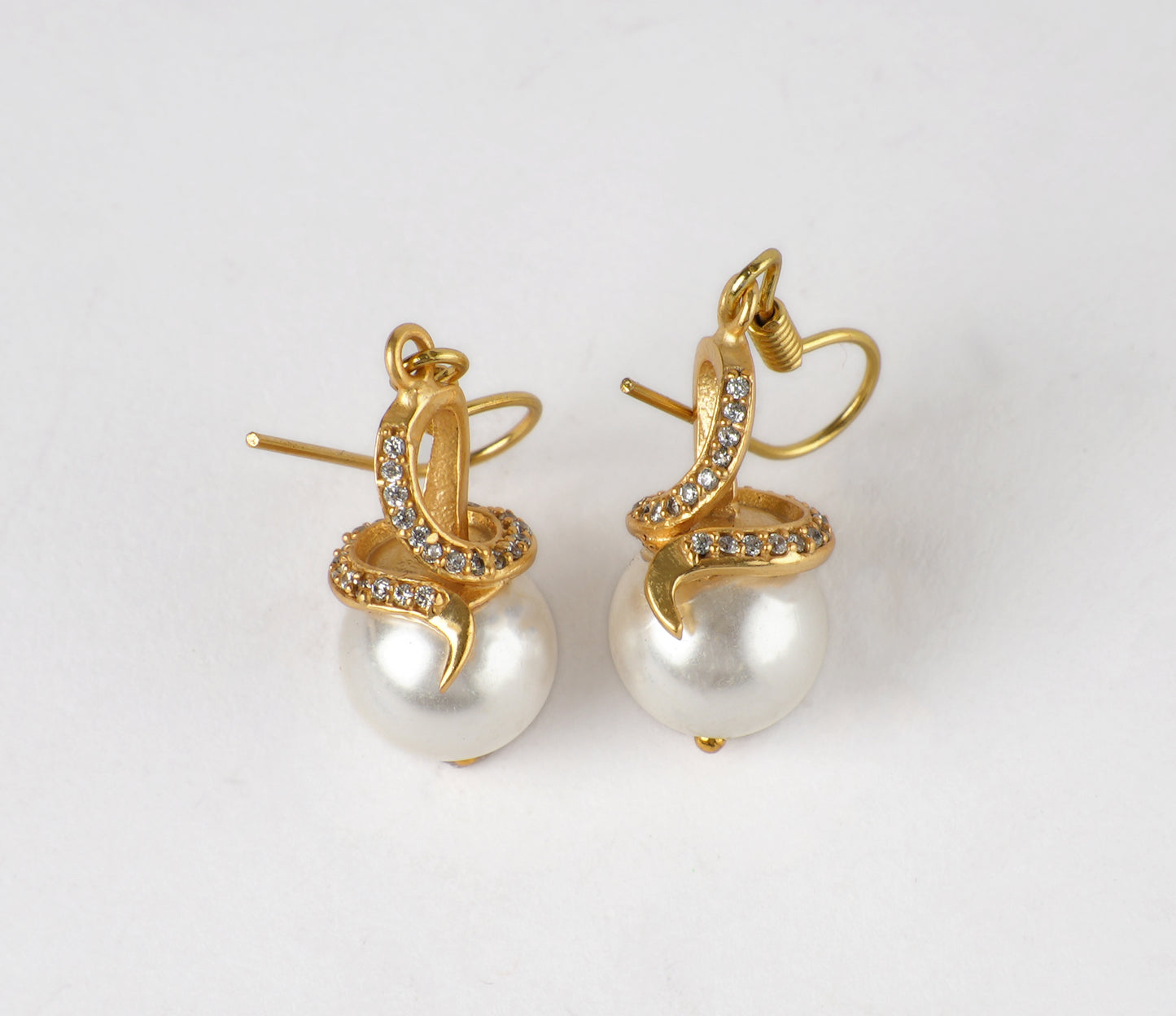 Golden CZ Pearl Set