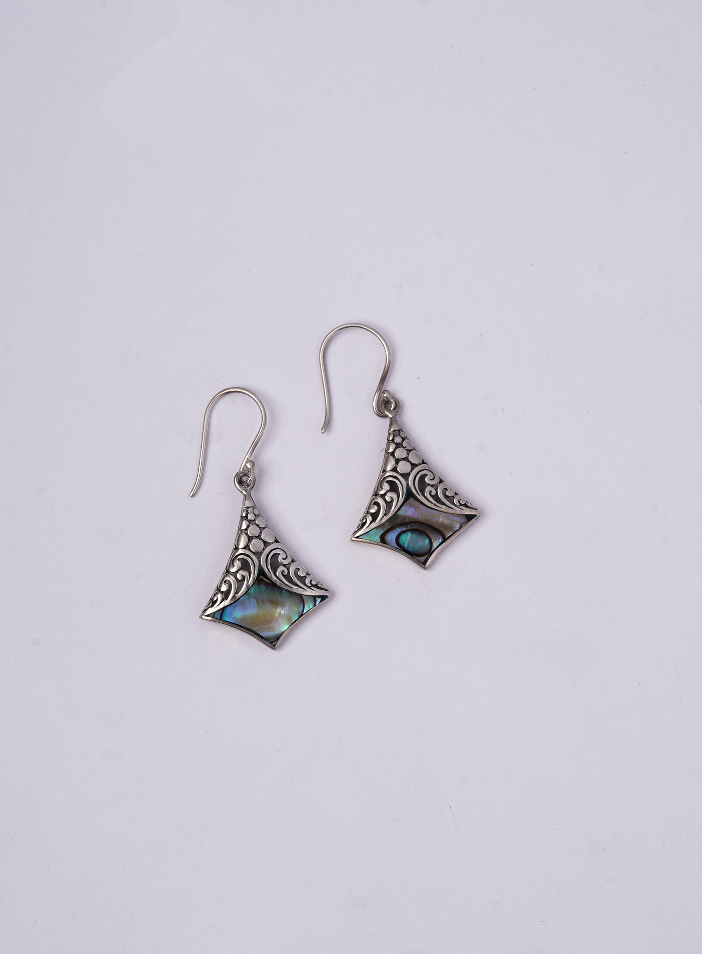 Pyramid Drop Abalone Earrings