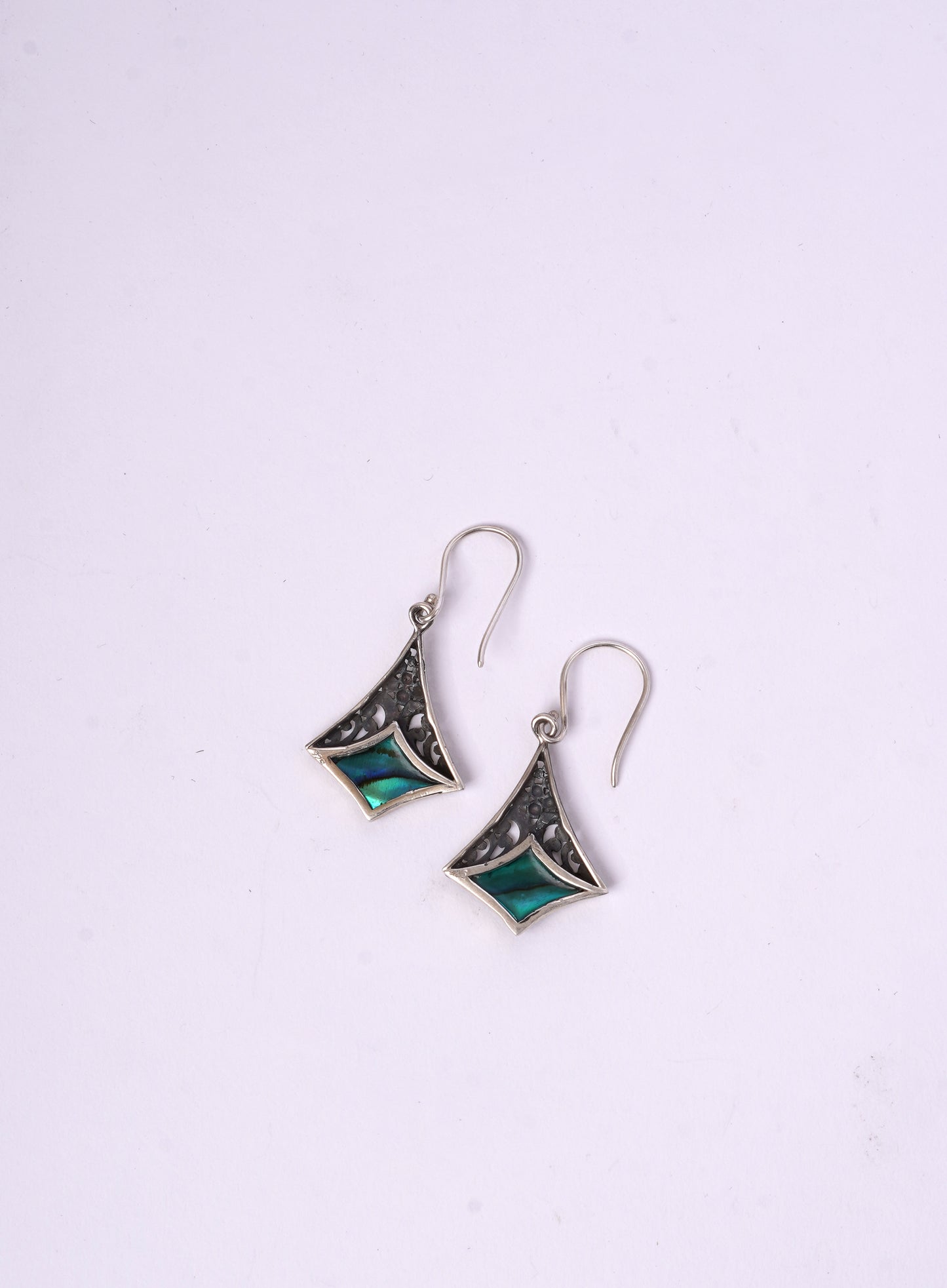 Pyramid Drop Abalone Earrings