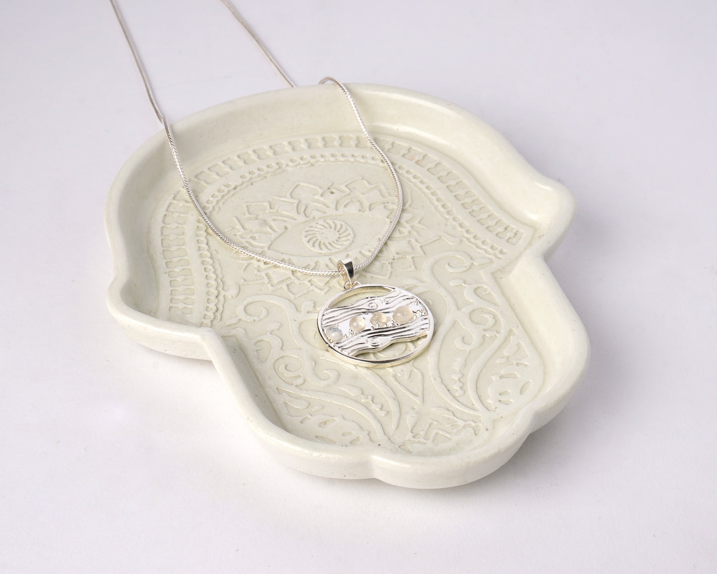 Healing Chakra Water Element Silver Pendant