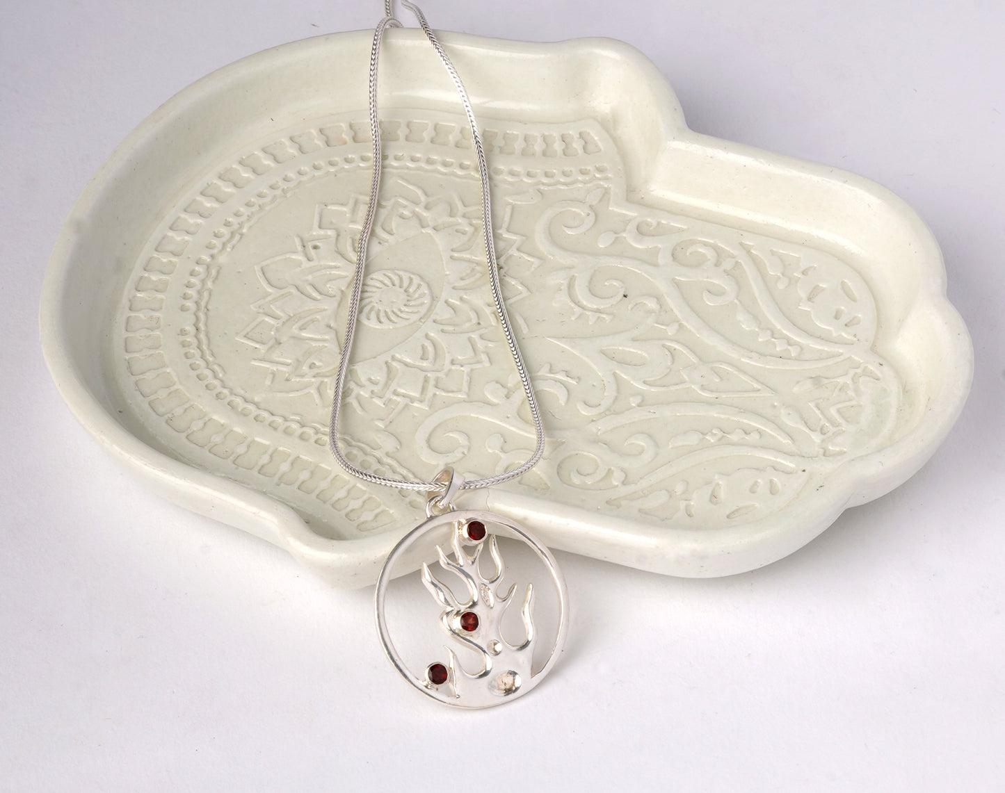 Fire Element Silver Pendant