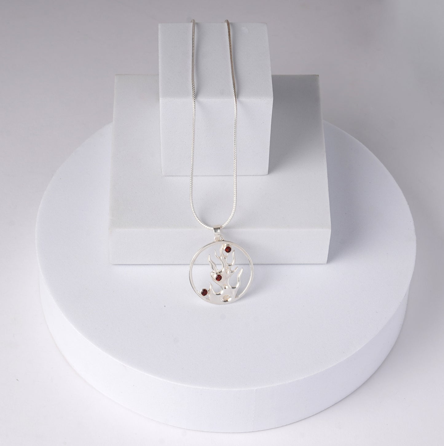 Fire Element Silver Pendant