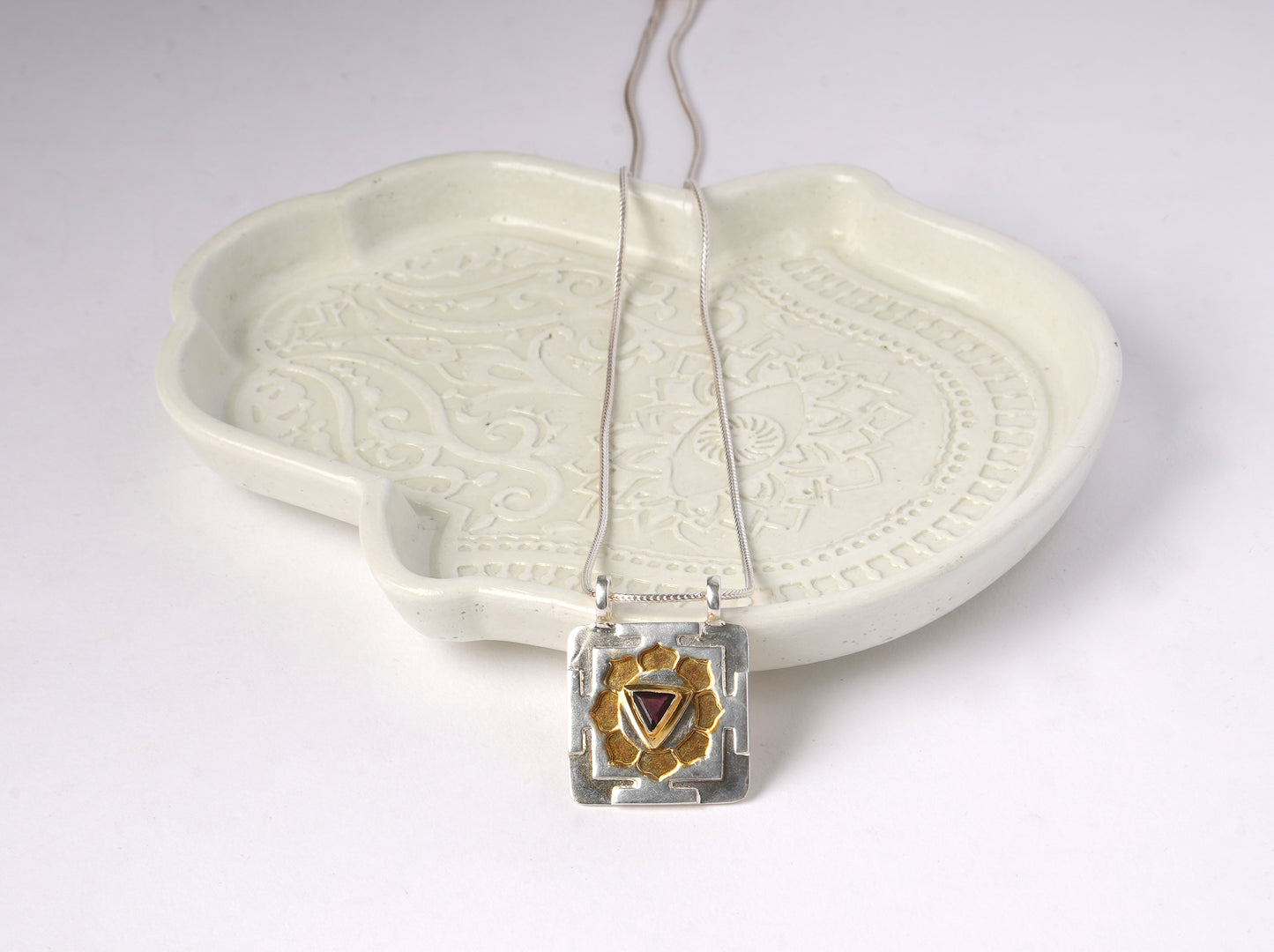 Sacred Geometry Goddess Kali Silver Pendant