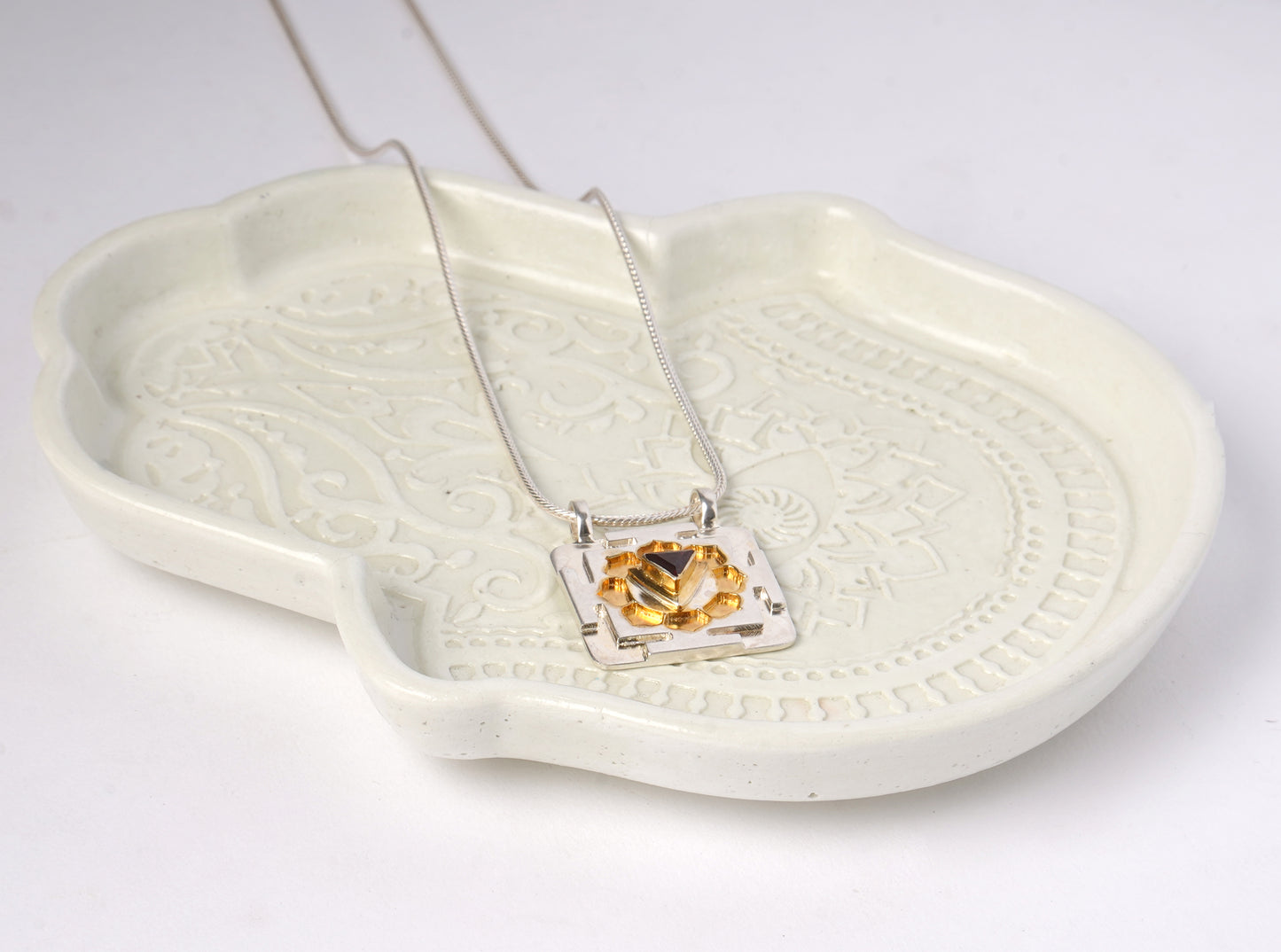 Sacred Geometry Goddess Kali Silver Pendant