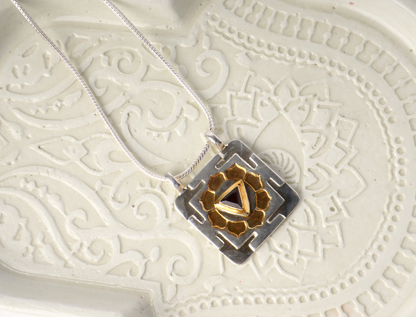 Sacred Geometry Goddess Kali Silver Pendant