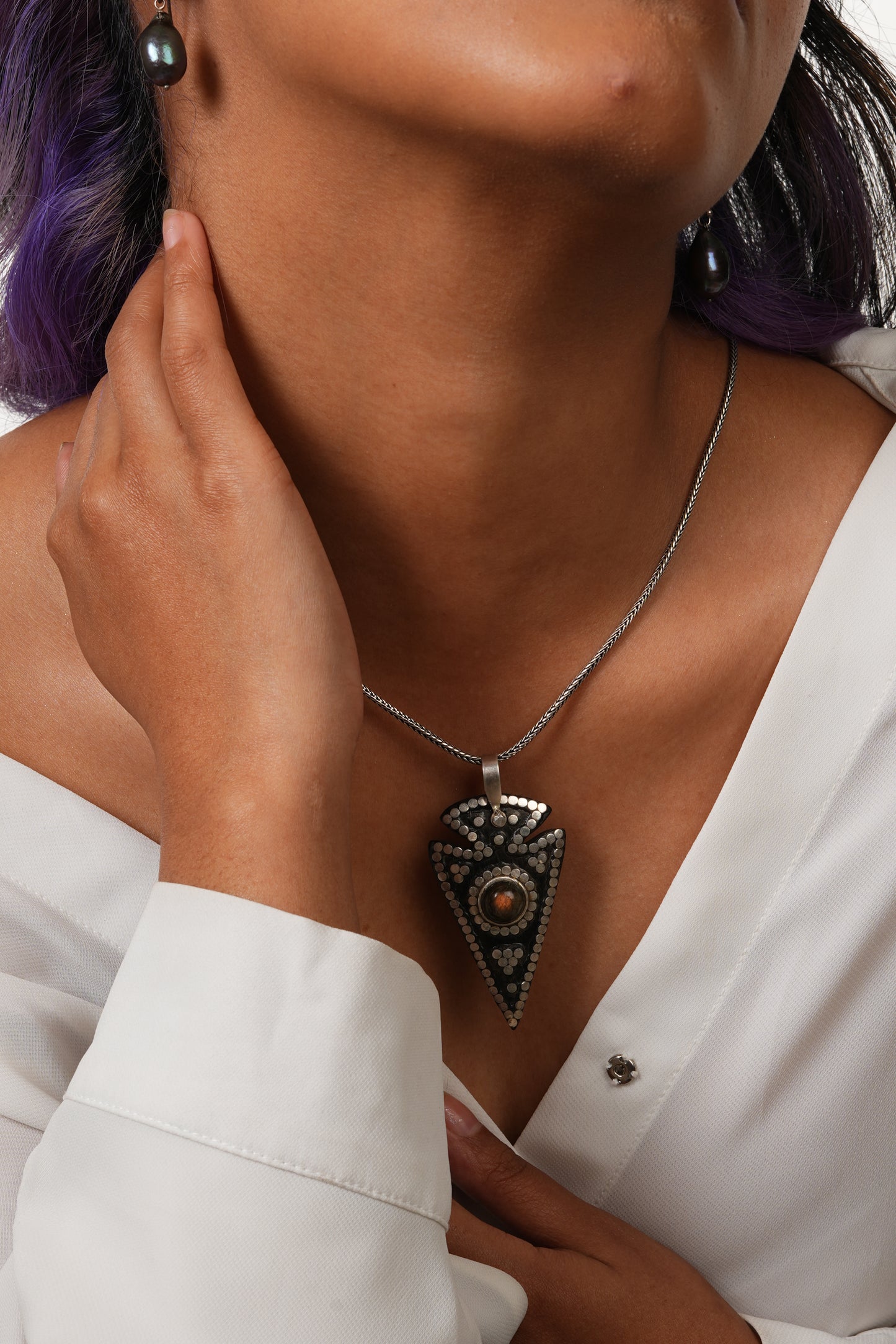 Christmas Tree Rosewood and Silver Pendant