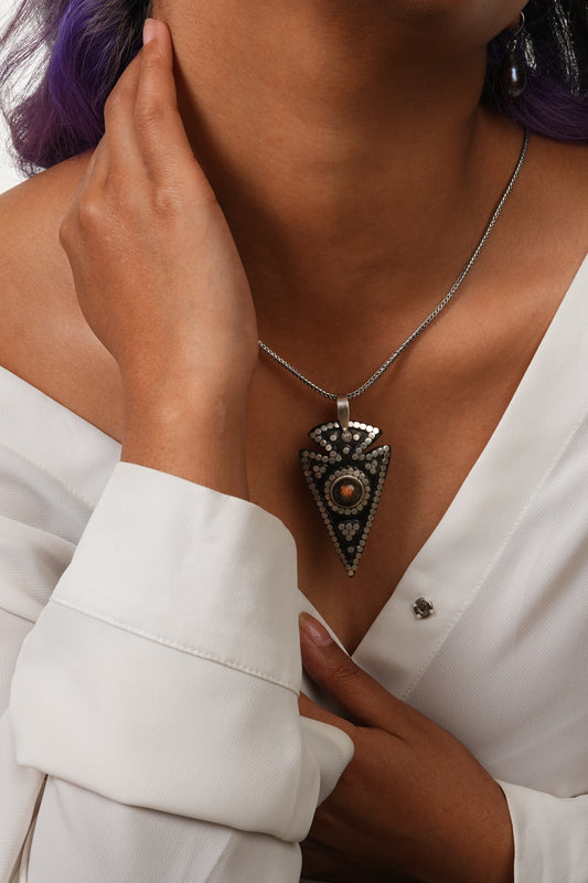 Christmas Tree Rosewood and Silver Pendant