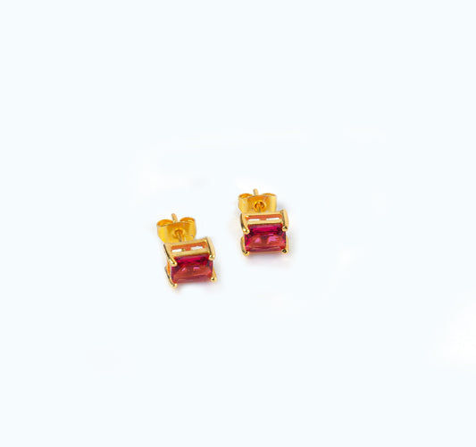 Faceted Ruby Studs