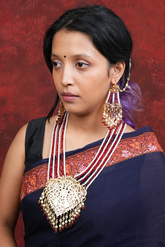 Gulbadan Necklace Set (Gold Plated Silver)