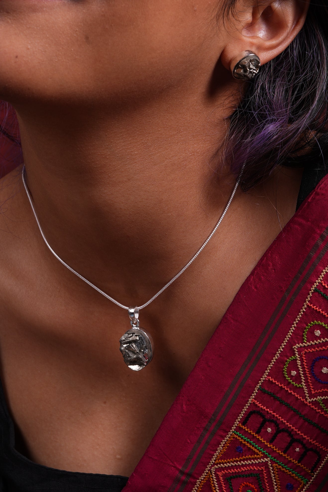 Silver Pyrite Pendant