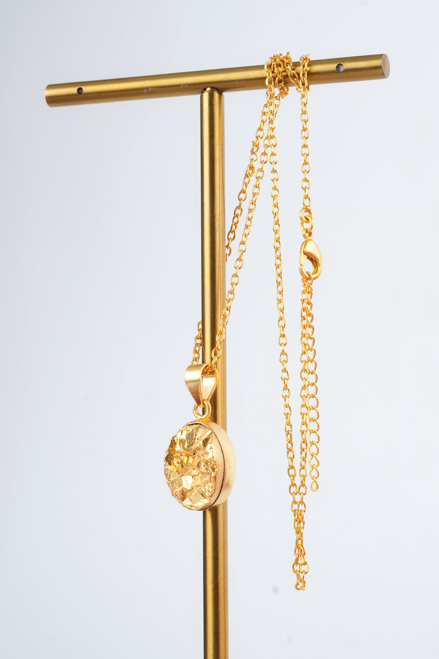 Gold Dipped Pyrite Necklace