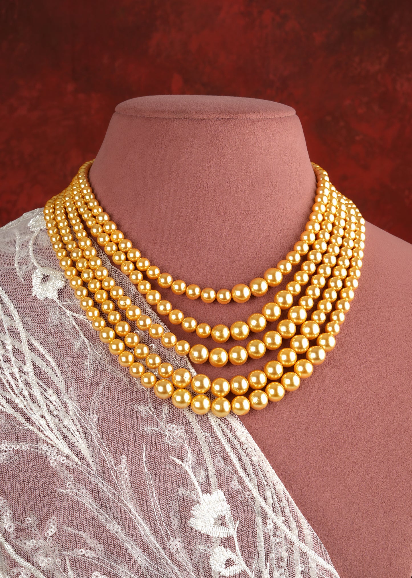Golden Vibes Pearl Cocktail Necklace