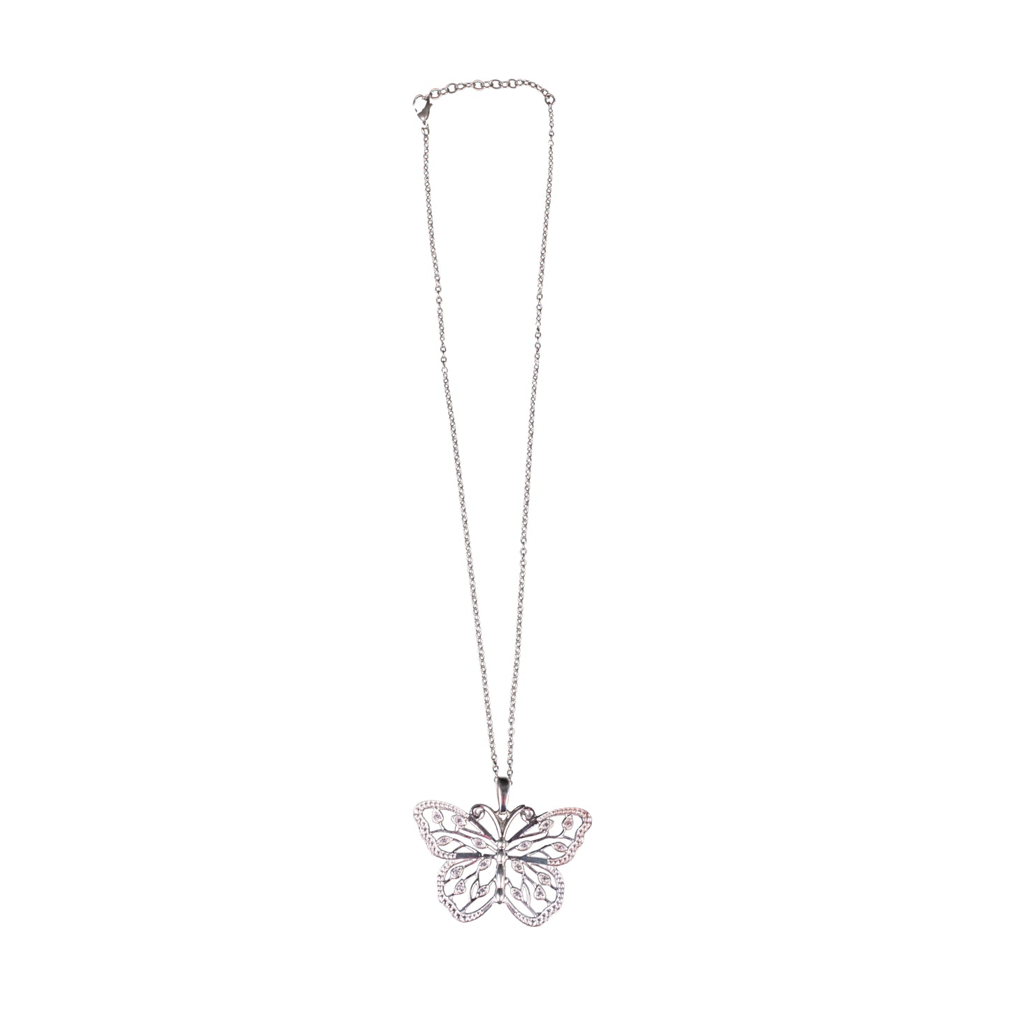 Beautiful Wings Silver Butterfly Pendant Necklace