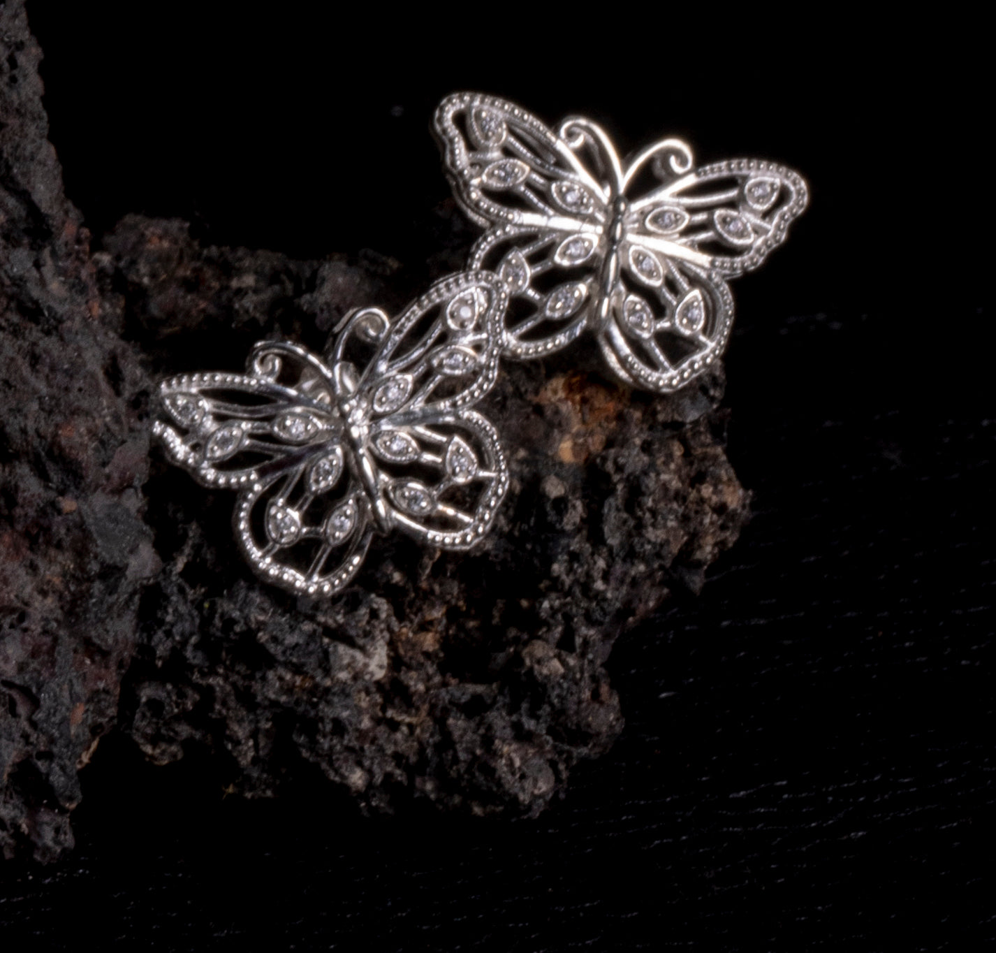 Beautiful Wings Silver Butterfly Earrings
