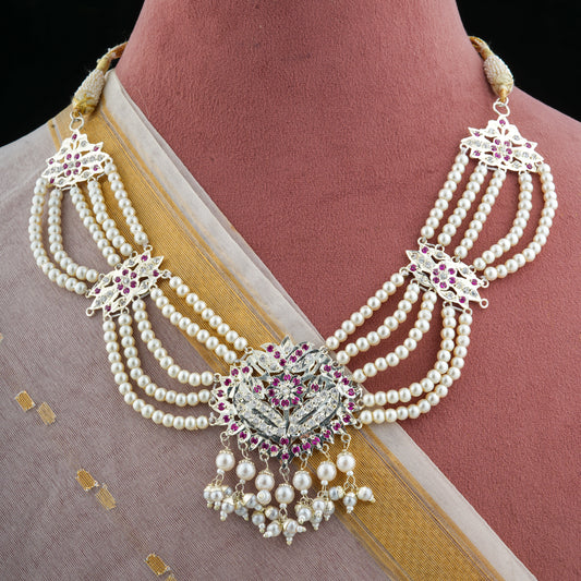 Nadira Purani Dilli Silver Necklace Set