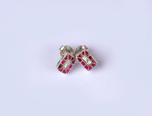 Aayat Pink Kundan  Studs