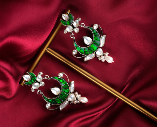 Tara Silver Kundan Earrings