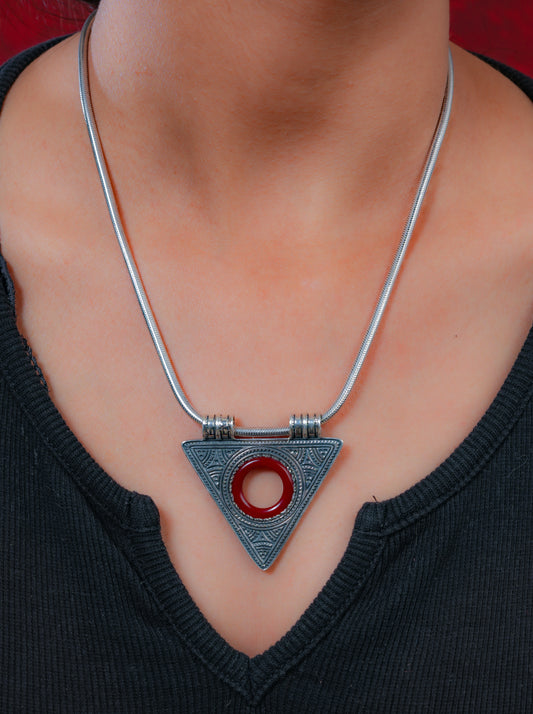 Silver Mystical Triangle Pendant