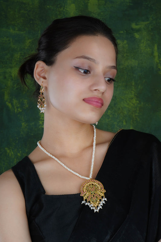 Laila Purani Dilli Gold Plated Silver Necklace Set