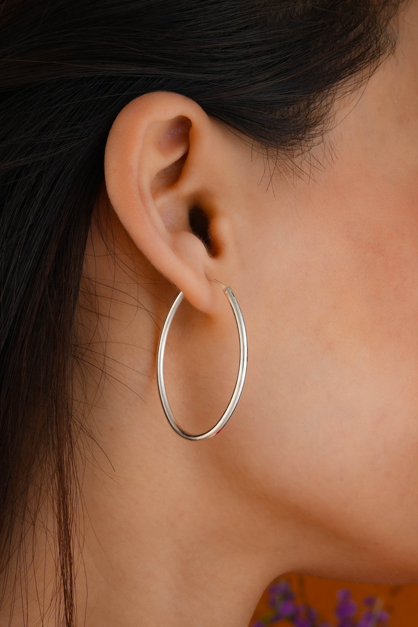 Silver Oval Hoops