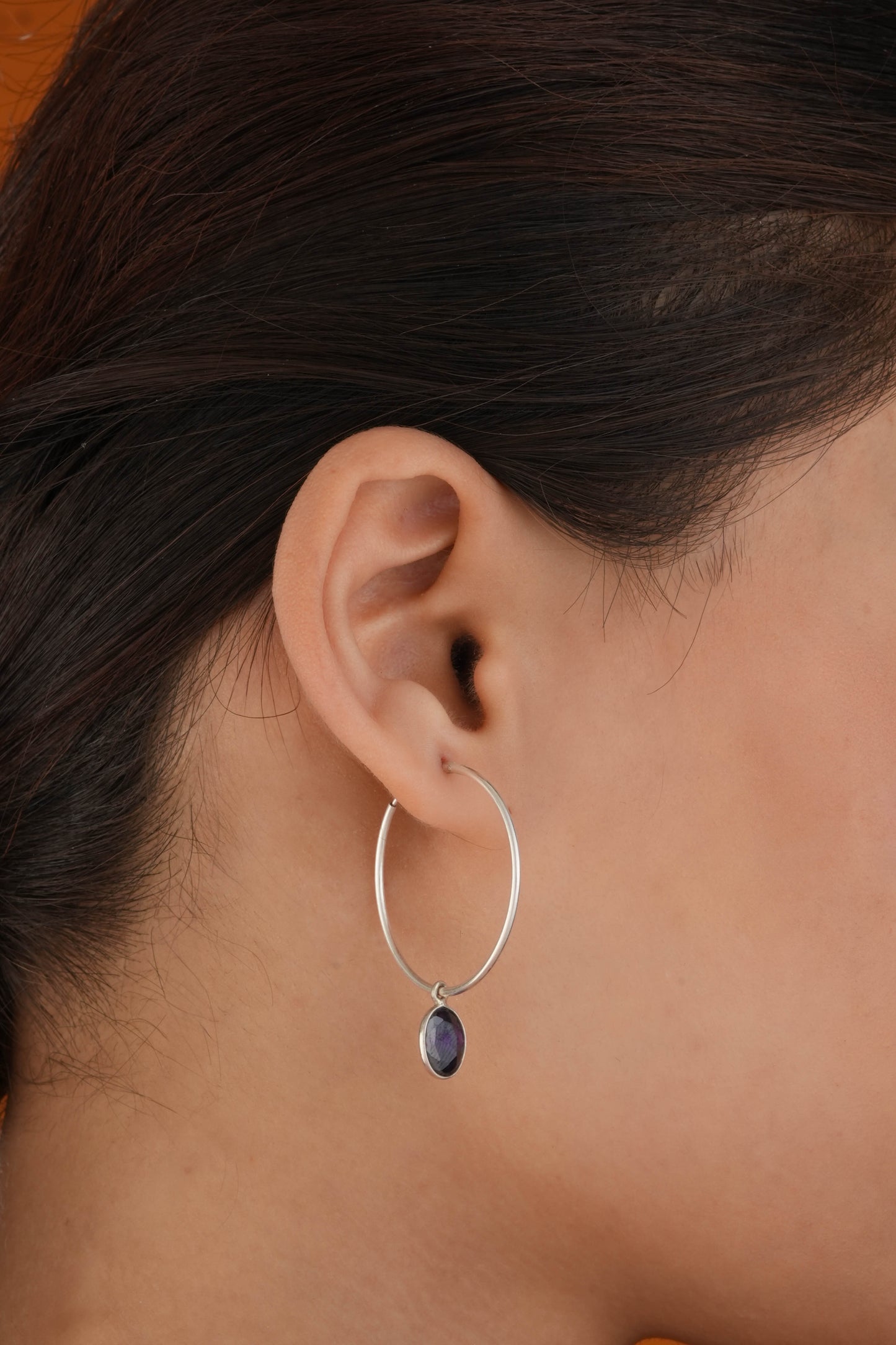 Amethyst Drops In Silver Rings