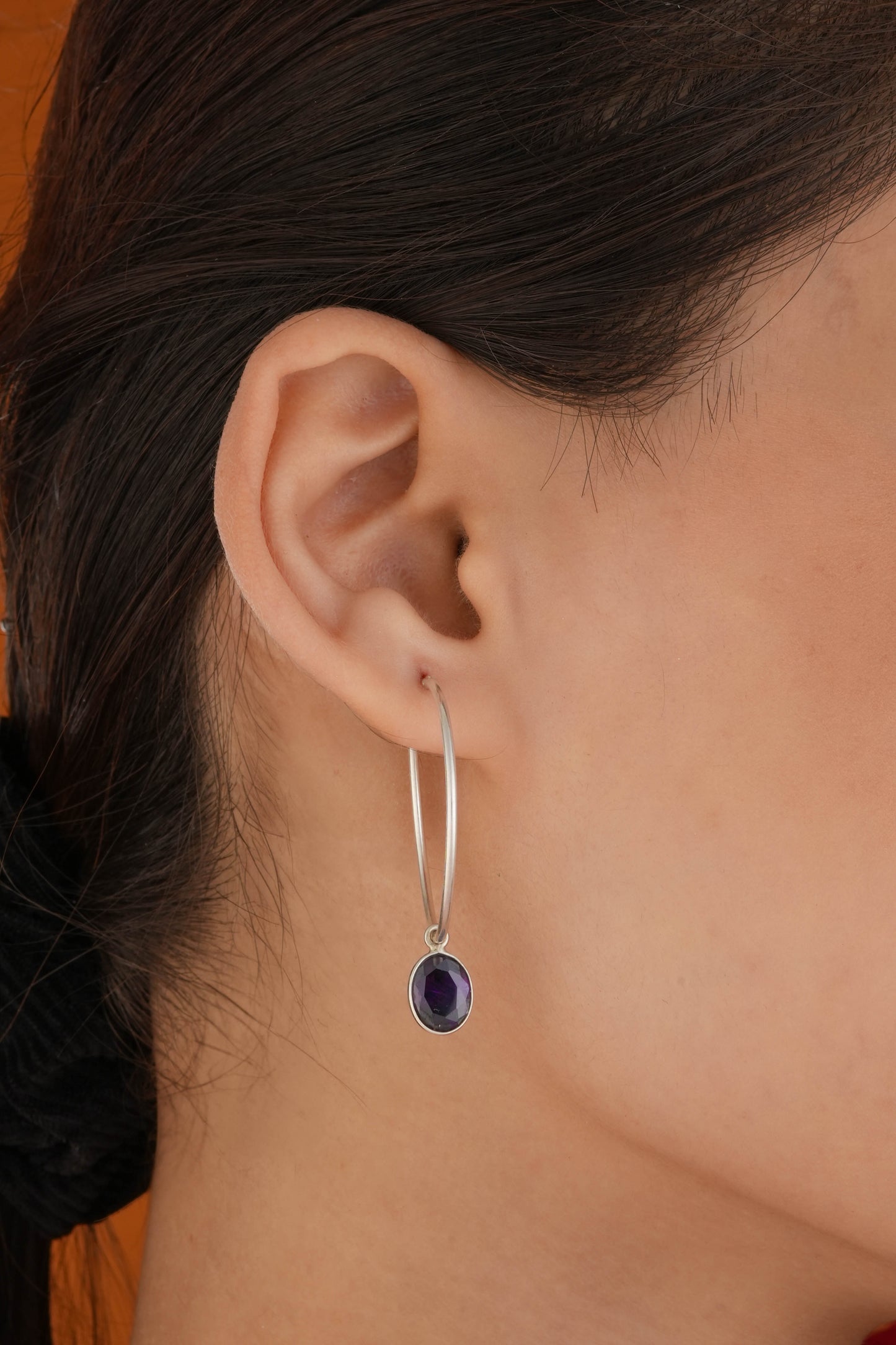 Amethyst Drops In Silver Rings