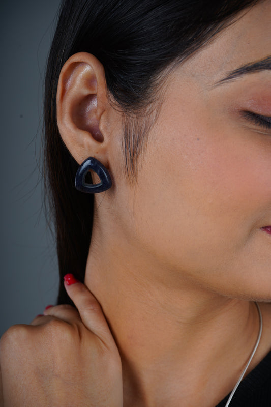 Lapis Lazuli Triangle Studs