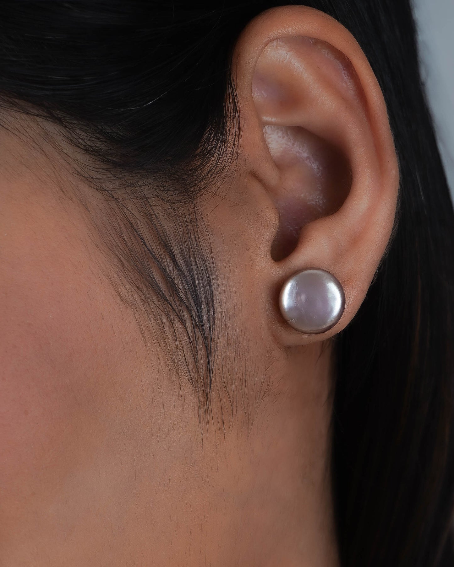 Stylish Lavender Freshwater Coin Pearl Studs
