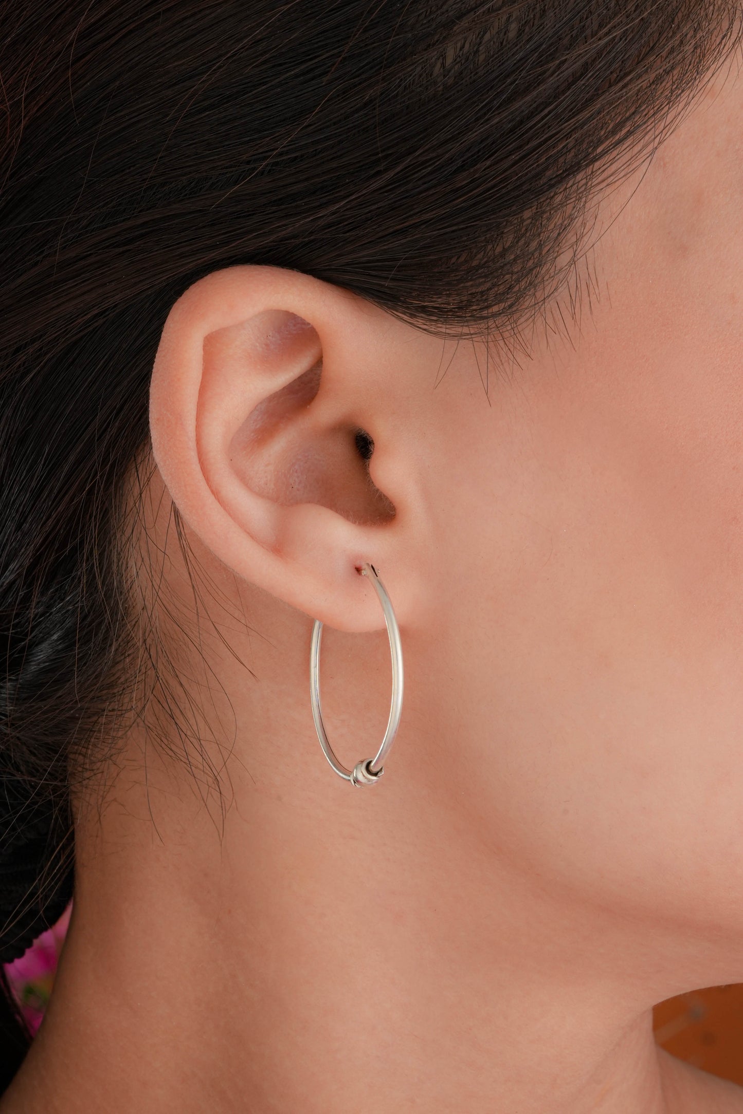 Single Ball Silver Hoops