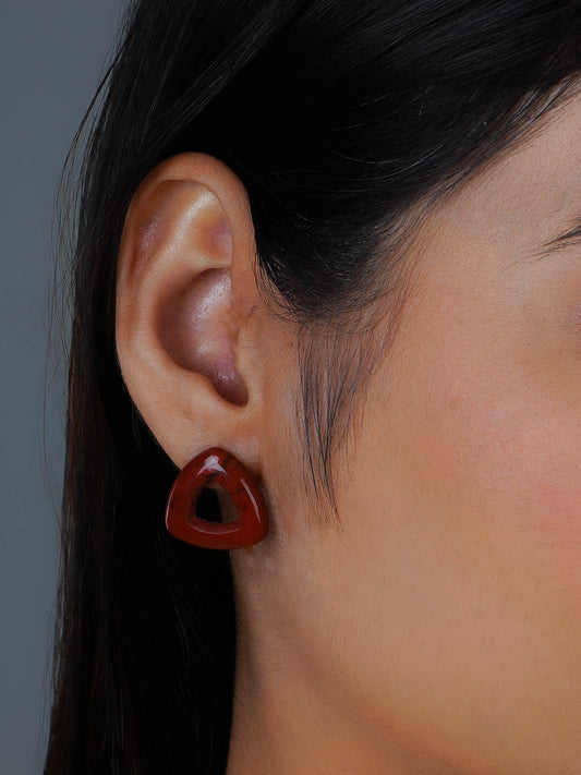 Red Jasper Triangle Studs