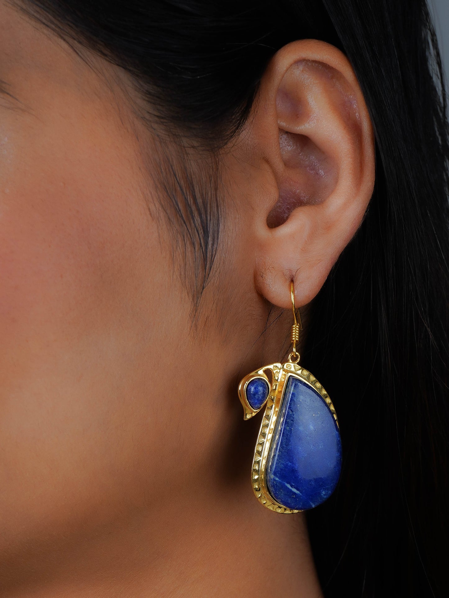 Lapis Lazuli Peacock Earrings
