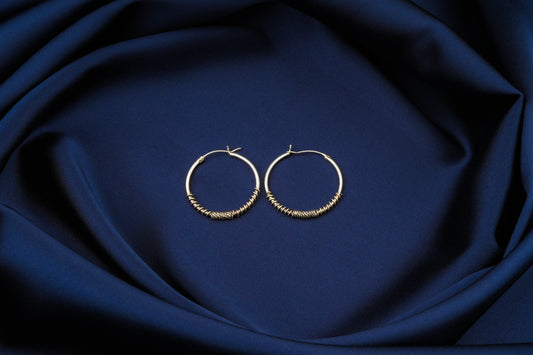 Wire Wrap Silver Hoops