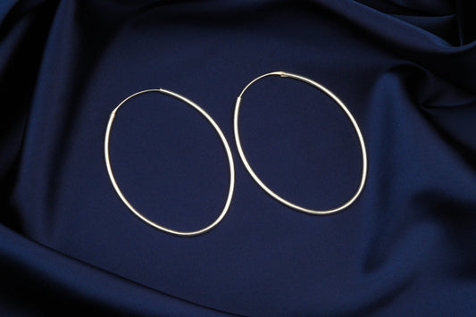 Big Silver Oval Hoops