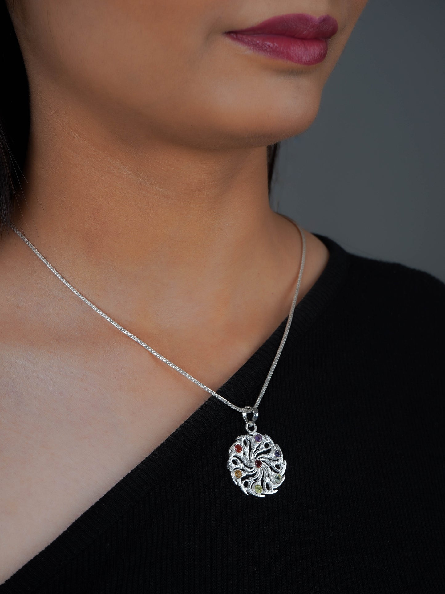 Soul Flower Silver Pendant