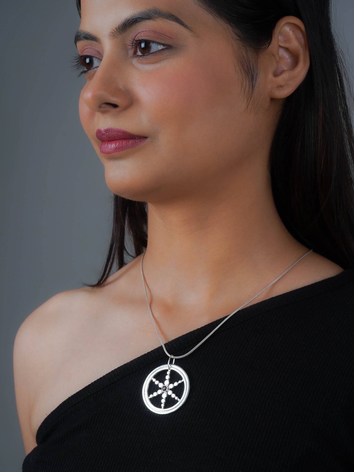 Silver Time Wheel Pendant