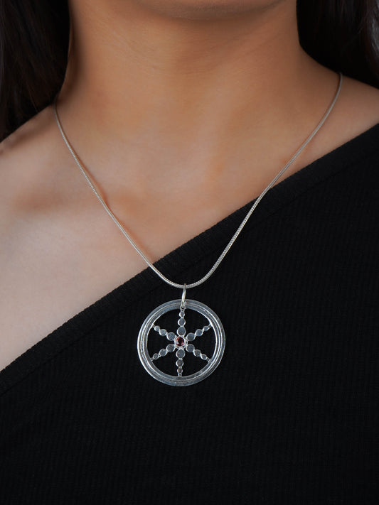 Silver Time Wheel Pendant