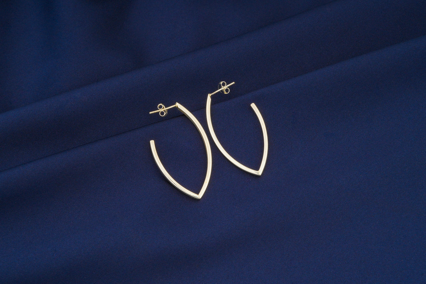 Open Drop Hoops In Silver