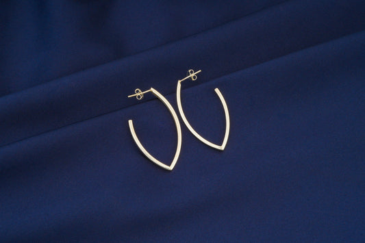 Open Drop Hoops In Silver