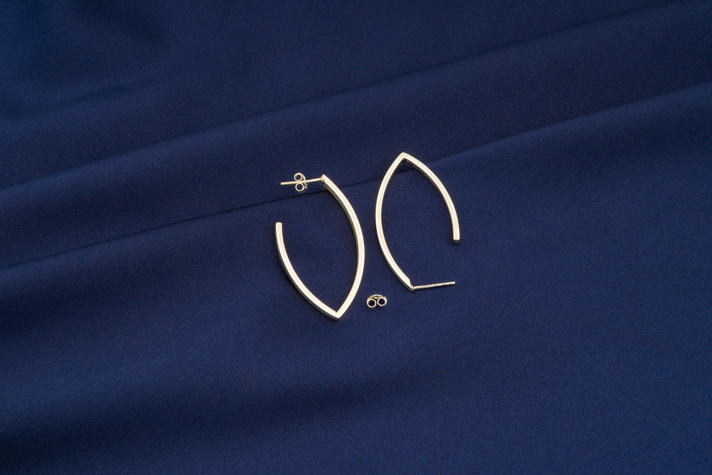 Open Drop Hoops In Silver